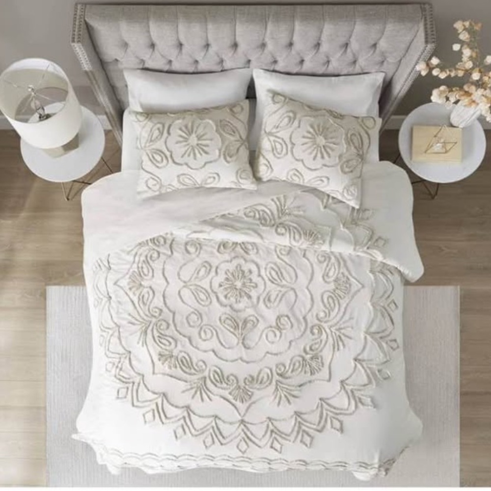 100% cotton full/queen 3-piece beddding set (duvet cover, 2 pillow cases)
